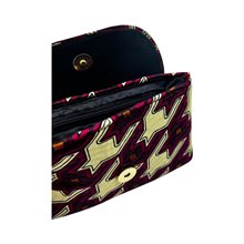 Small African Handmade Kitenge Clutch Purse Houndstooth Open
