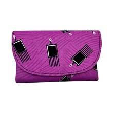 Kitenge Clutch Purse - Small Pink Combs