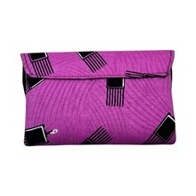Kitenge Clutch Purse - Small Pink Combs Back