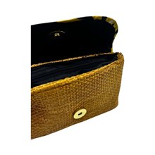 Handmade African Kitenge Jute Clutch Purse Yellow