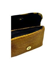 Handmade African Kitenge Jute Clutch Purse Yellow Open