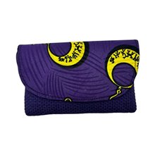 Small Handmade African Kitenge Clutch Purse Purple