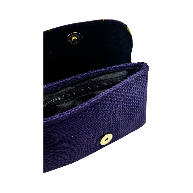 Small Handmade African Kitenge Clutch Purse Purple