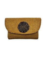 Small African Handmade Maasai Bead Jute Purse Yellow