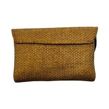 Small African Handmade Maasai Bead Jute Purse Yellow Back