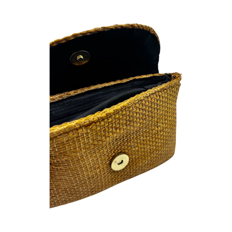 Small African Handmade Maasai Bead Jute Purse Yellow