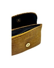 Small African Handmade Maasai Bead Jute Purse Yellow Open