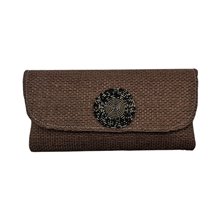 African Handmade Maasai Bead Jute Purse Light Brown