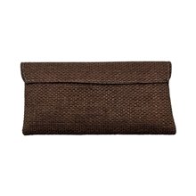African Handmade Maasai Bead Jute Purse Light Brown Back
