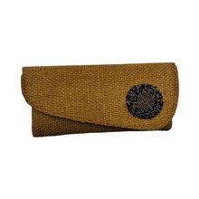 African Handmade Maasai Bead Jute Purse Yellow Asymmetric