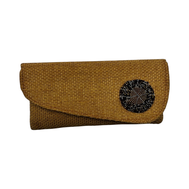 African Handmade Maasai Bead Jute Purse Yellow Asymmetric African Handmade Maasai Bead Jute Purse Yellow Asymmetric