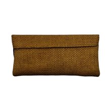 African Handmade Maasai Bead Jute Purse Yellow Asymmetric Back