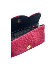 African Handmade Maasai Bead Jute Purse Pink Scallop Open