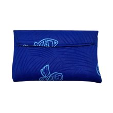 Small African Handmade Kitenge Clutch Blue Pot Back