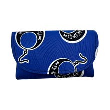 Small African Handmade Kitenge Clutch Blue Earrings