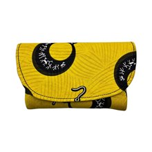 Small African Handmade Kitenge Fabric Clutch Yellow Earrings