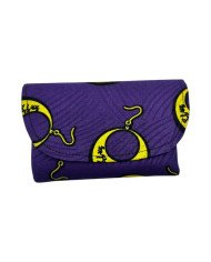 Small African Handmade Kitenge Fabric Clutch Purple
