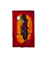 Handmade African Maasai Warrior Batik Art
