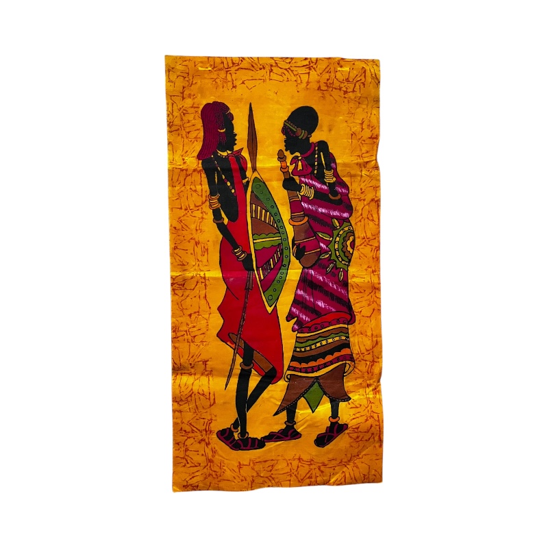 African Handmade Maasai Couple Batik Art