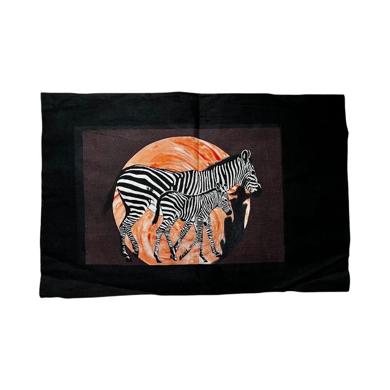Handmade African Zebra Batik Wall Art