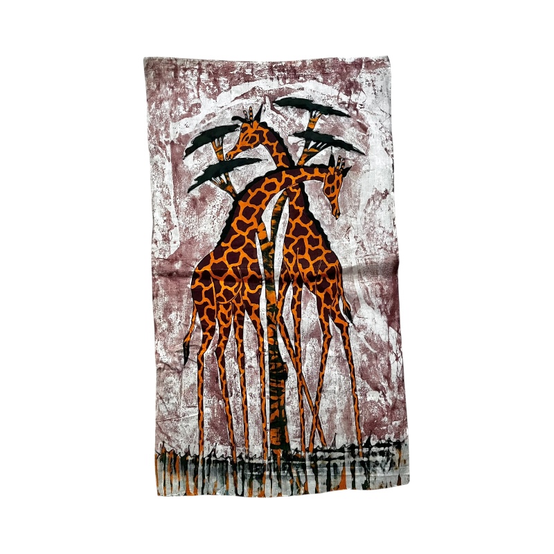 Handmade African Giraffe Acacia Tree Batik