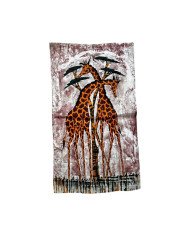 Handmade African Giraffe Acacia Tree Batik