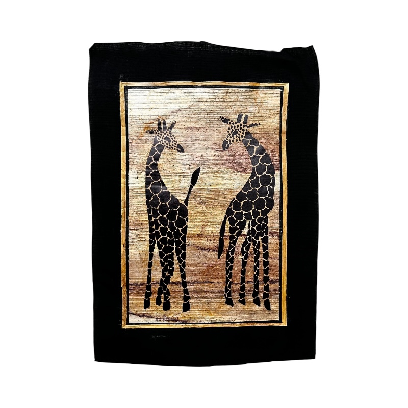 Two Giraffes Banana Fiber Art Two Giraffes Banana Fiber Art