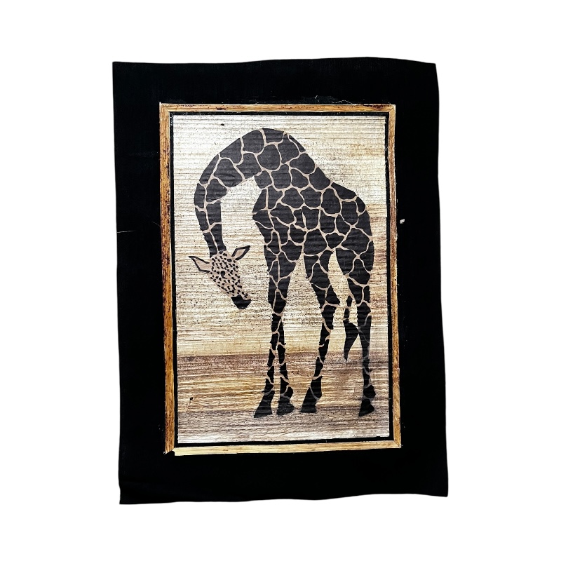 Handmade African Banana Fiber Giraffe Wall Art