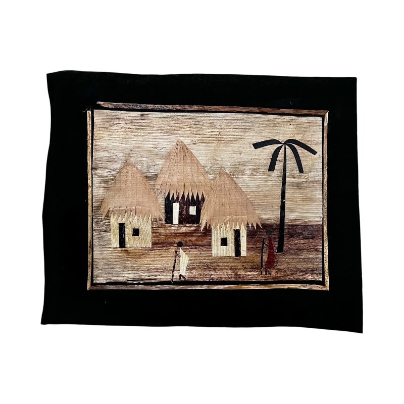 Handmade African Village Banana Fiber Art