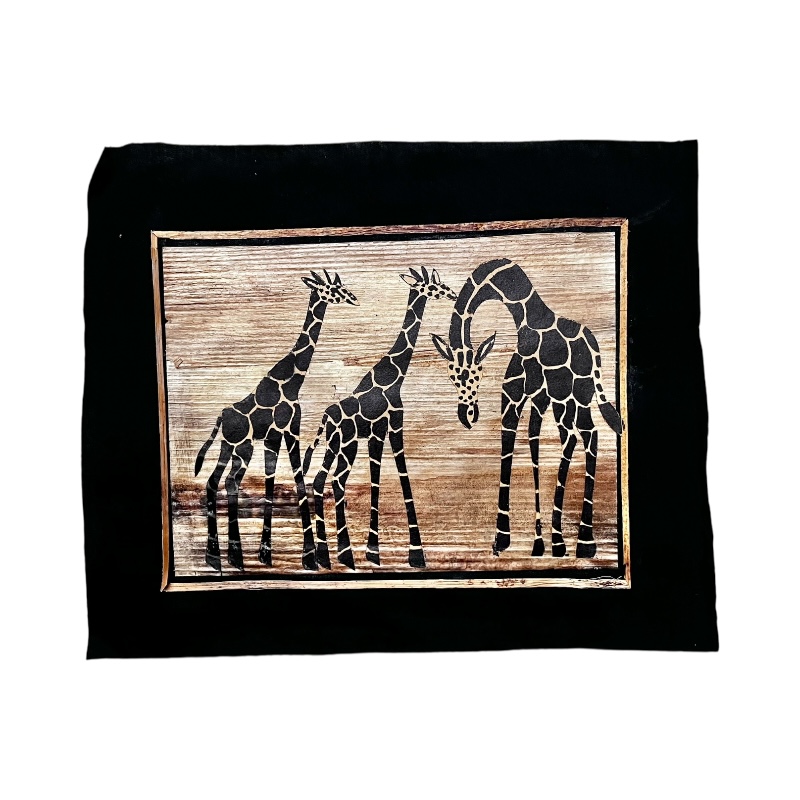 Giraffes Banana Fiber Art