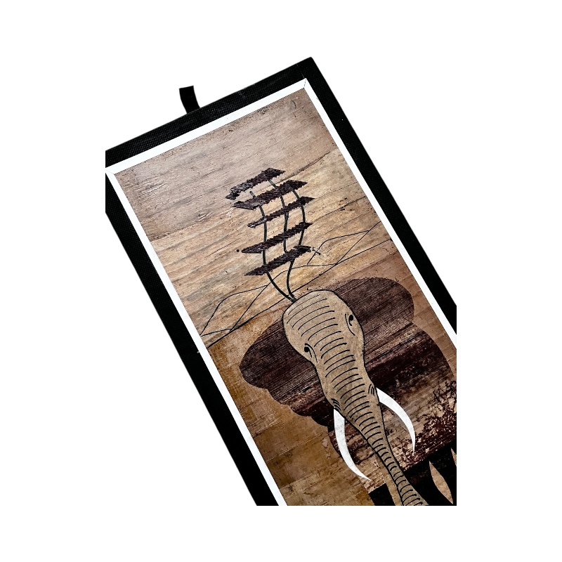 Elephant Banana Fiber Art - Portrait