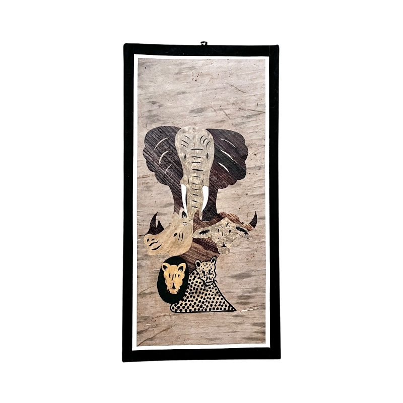 Big Five Banana Fiber Art