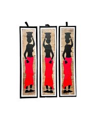 Maasai Woman Pot Banana Fiber Art Unique