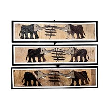 Landscape Elephant Banana Fiber Art Unique