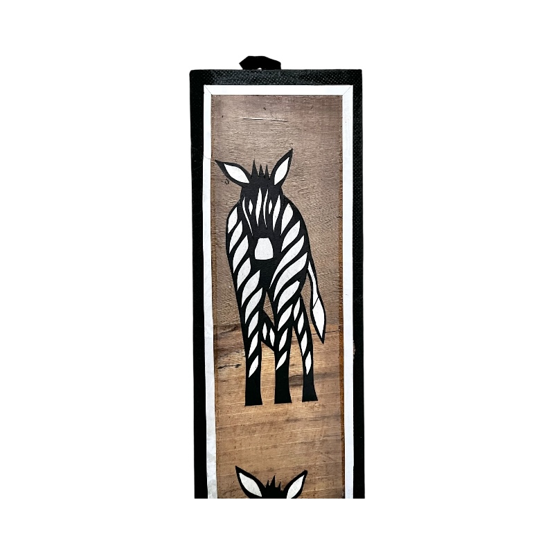 Small Zebra Banana Fiber Art