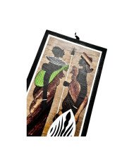 Maasai Couple Kitenge Banana Fiber Art Close