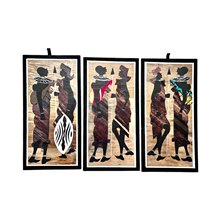 Maasai Couple Kitenge Banana Fiber Art Variations