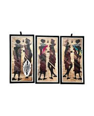 Maasai Couple Kitenge Banana Fiber Art Variations