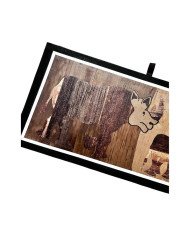 Rhinoceros Banana Fiber Art Close