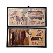 Rhinos Banana Fiber Art