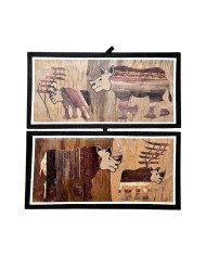 Rhinos Banana Fiber Art