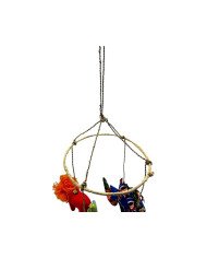 Maasai iridescent Blue with Multi Color Bead Necklace