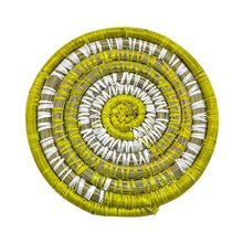 Yellow Woven Raffia Drink Coaster Set