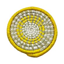 Yellow Woven Raffia Drink Coaster