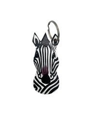 Zebra Leather Keychain