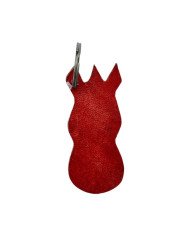 Zebra Leather Keychain Back