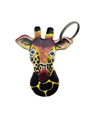 Leather Giraffe Keychain