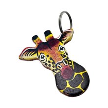 Leather Giraffe Keychain
