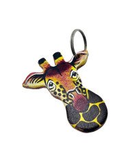 Leather Giraffe Keychain Angle