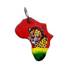 Leather Africa Cheetah Keychain